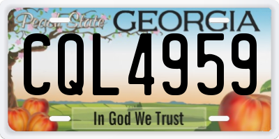 GA license plate CQL4959