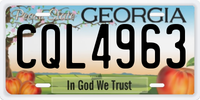GA license plate CQL4963