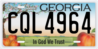 GA license plate CQL4964
