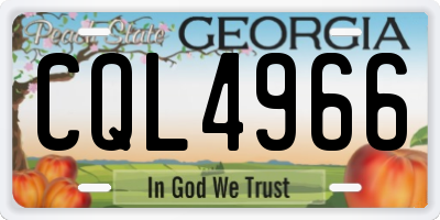 GA license plate CQL4966