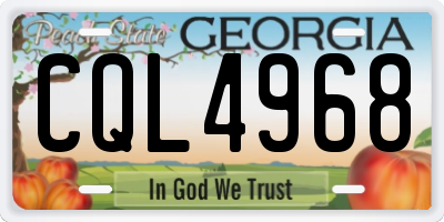 GA license plate CQL4968