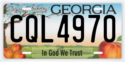 GA license plate CQL4970