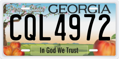 GA license plate CQL4972