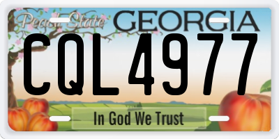 GA license plate CQL4977