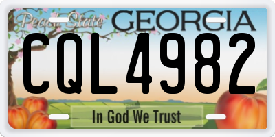 GA license plate CQL4982