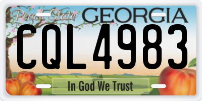 GA license plate CQL4983