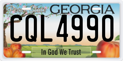 GA license plate CQL4990