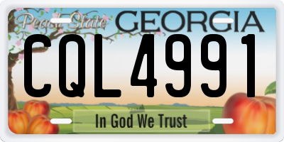 GA license plate CQL4991