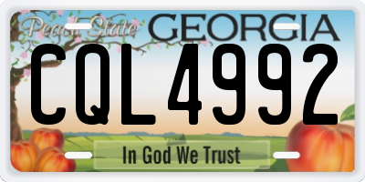 GA license plate CQL4992