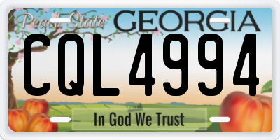 GA license plate CQL4994