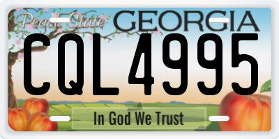 GA license plate CQL4995
