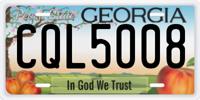 GA license plate CQL5008