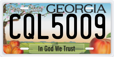 GA license plate CQL5009