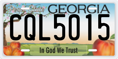 GA license plate CQL5015