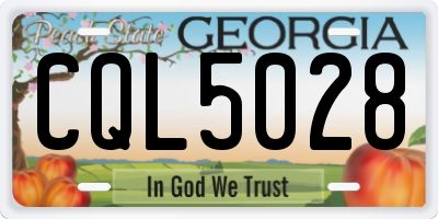 GA license plate CQL5028