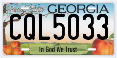 GA license plate CQL5033