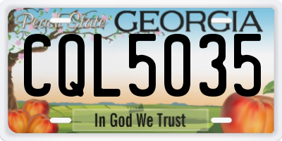 GA license plate CQL5035