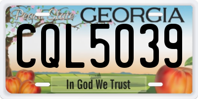 GA license plate CQL5039
