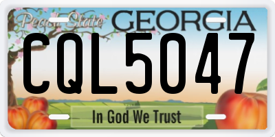 GA license plate CQL5047