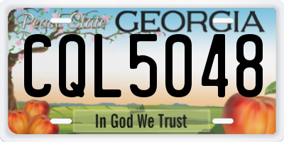 GA license plate CQL5048
