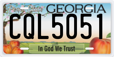 GA license plate CQL5051