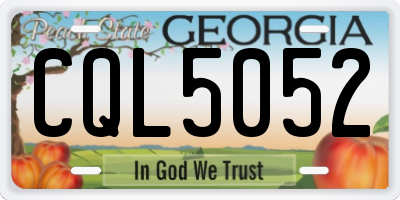 GA license plate CQL5052