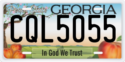 GA license plate CQL5055