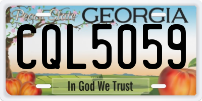 GA license plate CQL5059