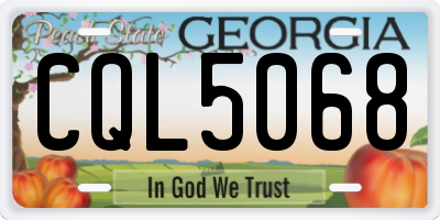 GA license plate CQL5068