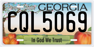 GA license plate CQL5069