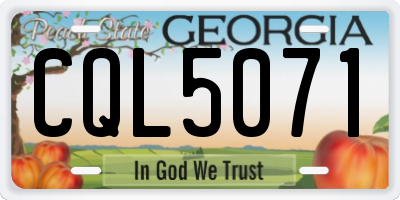 GA license plate CQL5071