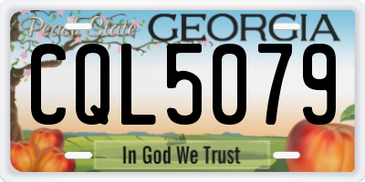 GA license plate CQL5079