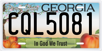 GA license plate CQL5081