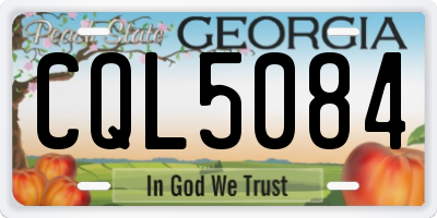 GA license plate CQL5084