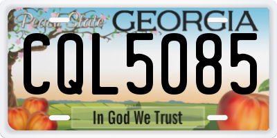 GA license plate CQL5085