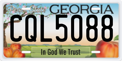 GA license plate CQL5088