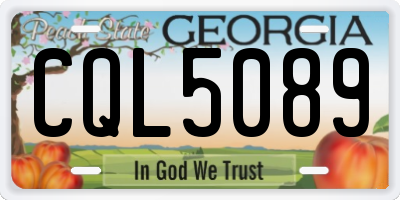 GA license plate CQL5089