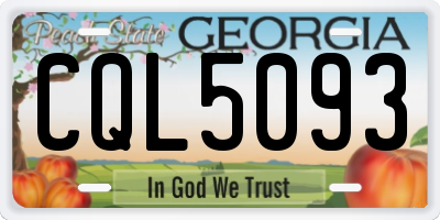 GA license plate CQL5093