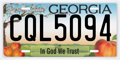 GA license plate CQL5094