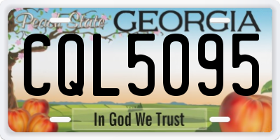 GA license plate CQL5095