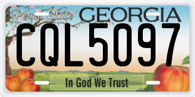 GA license plate CQL5097