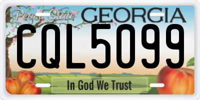 GA license plate CQL5099