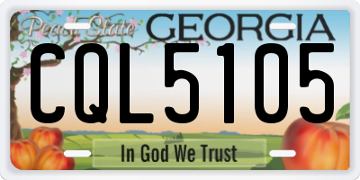 GA license plate CQL5105