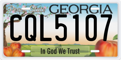 GA license plate CQL5107