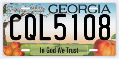 GA license plate CQL5108