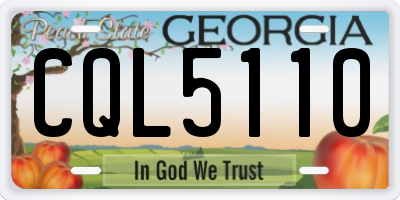 GA license plate CQL5110