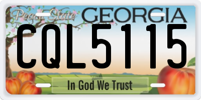 GA license plate CQL5115