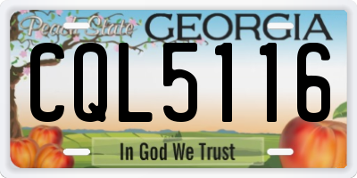 GA license plate CQL5116