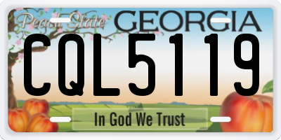 GA license plate CQL5119