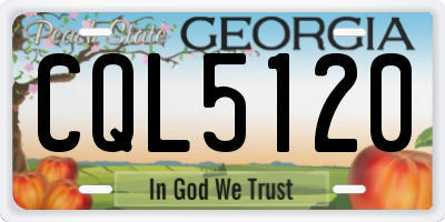 GA license plate CQL5120